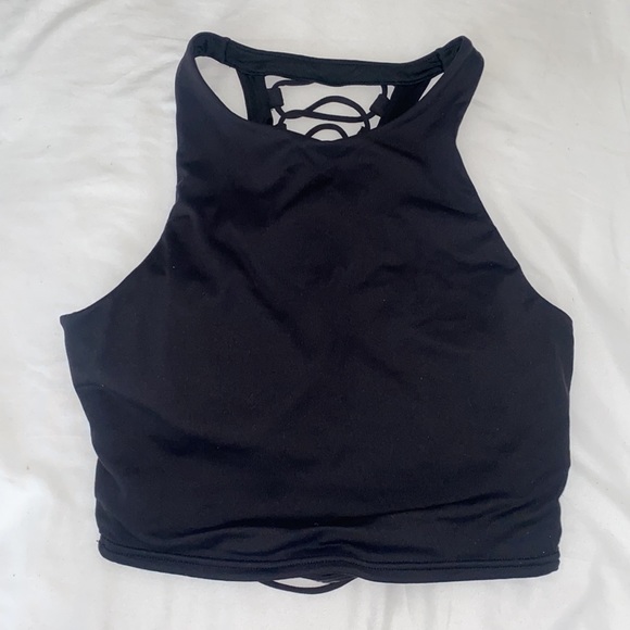 ALO YOGA Lace Up Cutout Movement Black Bra - Picture 6 of 6